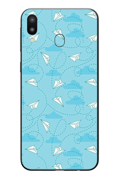 Le Balvo Samsung Galaxy M20 Uyumlu Kağıttan Uçak Baskılı Silikon Kılıf