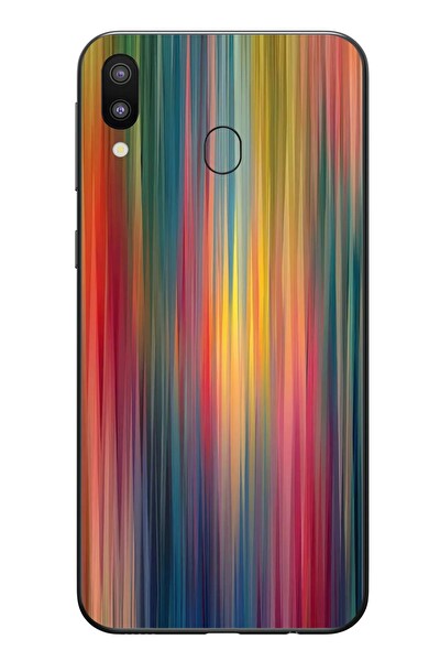 Le Balvo Samsung Galaxy M31 Uyumlu Gökkuşağı Karışımı Baskılı Silikon Kılıf