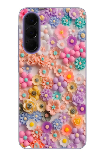 Le Balvo Samsung Galaxy A57 Uyumlu Çiçek Bükleleri Baskılı Silikon Kılıf