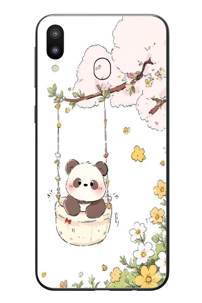 Le Balvo Samsung Galaxy M31 Uyumlu Sallanan Panda Baskılı Silikon Kılıf