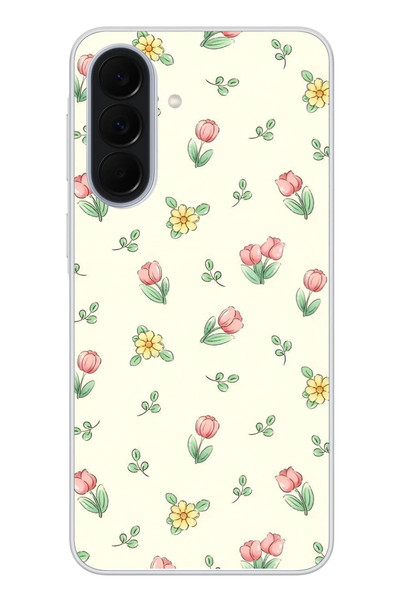 Le Balvo Samsung Galaxy A37 Uyumlu Lale Çiçekleri Baskılı Silikon Kılıf