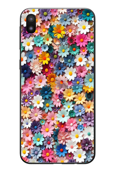 Le Balvo Samsung Galaxy M20 Uyumlu Pastel Çiçekler Baskılı Silikon Kılıf