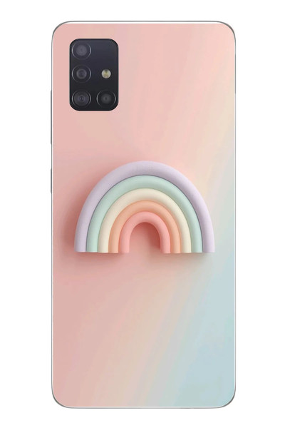 Le Balvo Samsung Galaxy A51 Uyumlu Gökkuşağı Pastel Baskılı Silikon Kılıf