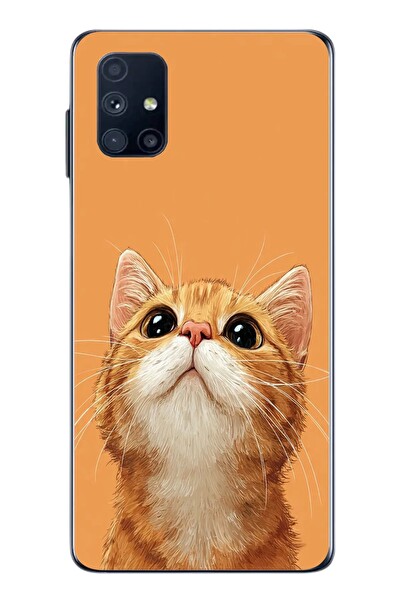 Le Balvo Samsung Galaxy M51 Uyumlu Masum Kedi Baskılı Silikon Kılıf