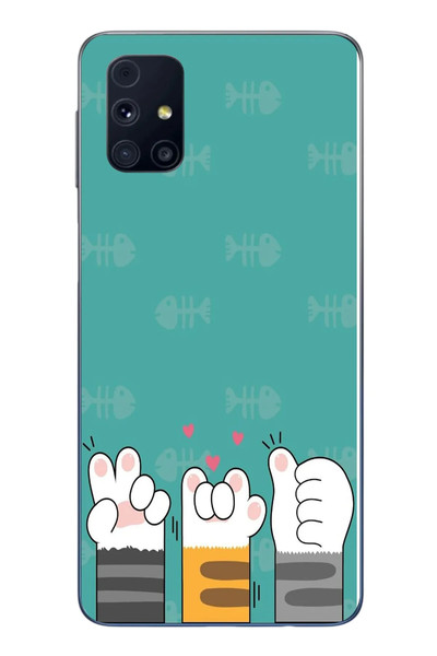Le Balvo Samsung Galaxy M31s Uyumlu Kedi Patileri Baskılı Silikon Kılıf