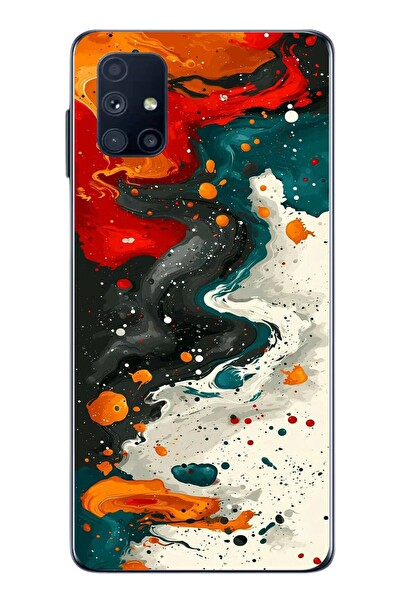 Le Balvo Samsung Galaxy M51 Uyumlu Boya Karışımı Baskılı Silikon Kılıf