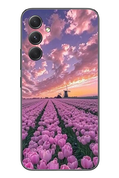 Le Balvo Samsung Galaxy A54 Uyumlu Lale Bahçesi Baskılı Silikon Kılıf