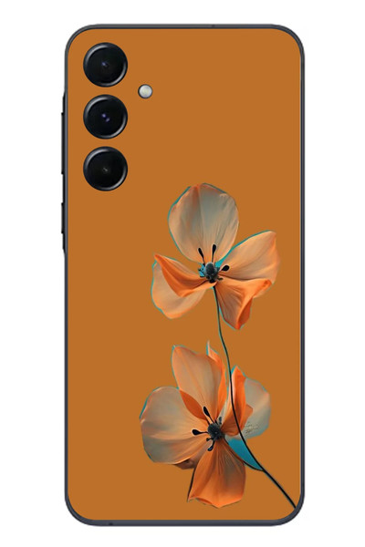 Le Balvo Samsung Galaxy A55 Uyumlu Hibüskus Çiçeği Baskılı Silikon Kılıf