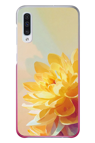 Le Balvo Samsung Galaxy A50 Uyumlu Sarı Çiçek Baskılı Silikon Kılıf