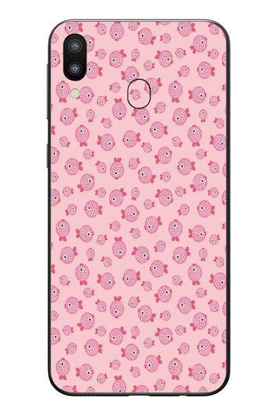 Le Balvo Samsung Galaxy M20 Uyumlu Pembe Balıklar Baskılı Silikon Kılıf