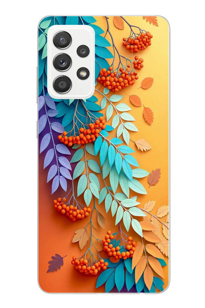 Le Balvo Samsung Galaxy A52 Uyumlu Pastoral Çicekler Baskılı Silikon Kılıf