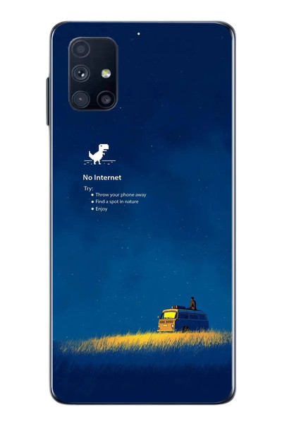 Le Balvo Samsung Galaxy M51 Uyumlu İnternet Yok Baskılı Silikon Kılıf