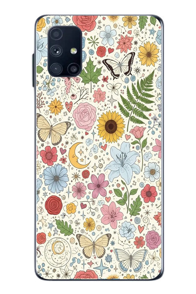 Le Balvo Samsung Galaxy M51 Uyumlu Bitkilerin Ahengi Baskılı Silikon Kılıf