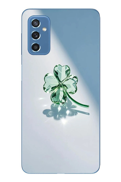 Le Balvo Samsung Galaxy M52 Uyumlu Yeşil Yonca Baskılı Silikon Kılıf