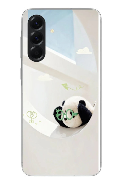 Le Balvo Samsung Galaxy A56 Uyumlu Gözlüklü Panda Baskılı Silikon Kılıf