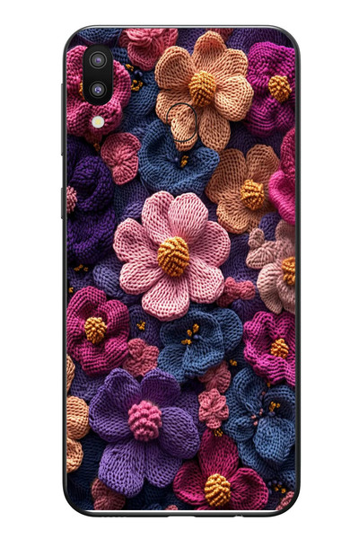 Le Balvo Samsung Galaxy M20 Uyumlu Çiçek Örgüsü Baskılı Silikon Kılıf