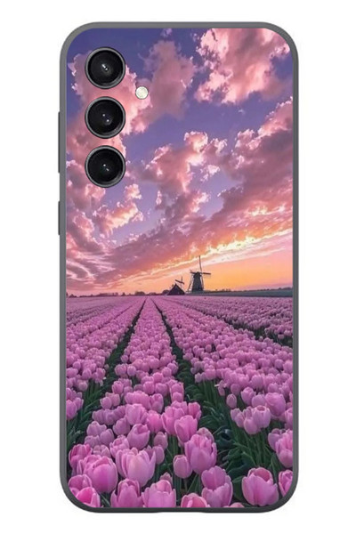 Le Balvo Samsung Galaxy S23 Uyumlu Lale Bahçesi Baskılı Silikon Kılıf