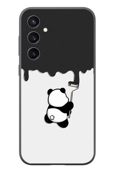 Le Balvo Samsung Galaxy S23 Uyumlu Boyacı Panda Baskılı Silikon Kılıf