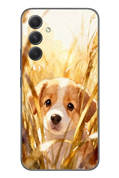 Le Balvo Samsung Galaxy A54 Uyumlu Golden Köpek Baskılı Silikon Kılıf