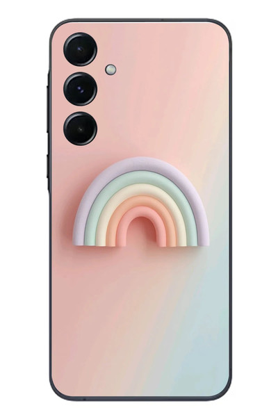 Le Balvo Samsung Galaxy A55 Uyumlu Gökkuşağı Pastel Baskılı Silikon Kılıf
