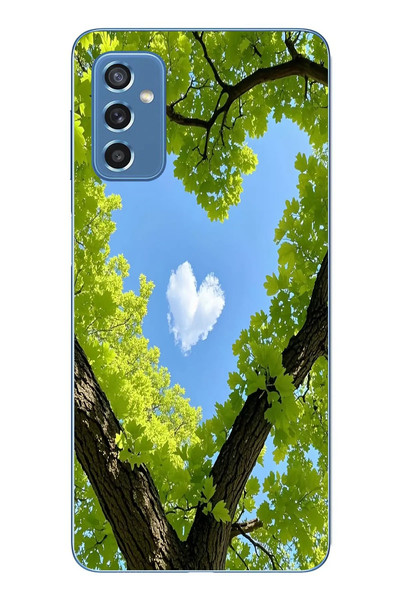 Le Balvo Samsung Galaxy M52 Uyumlu Kalpli Ağaç Baskılı Silikon Kılıf