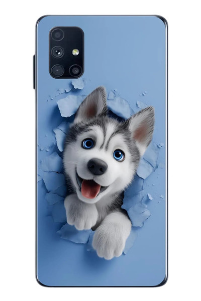 Le Balvo Samsung Galaxy M51 Uyumlu Sibirya Kurdu Baskılı Silikon Kılıf