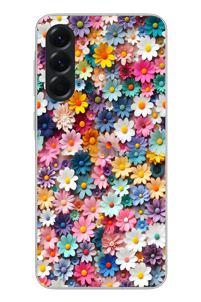 Le Balvo Samsung Galaxy A56 Uyumlu Pastel Çiçekler Baskılı Silikon Kılıf