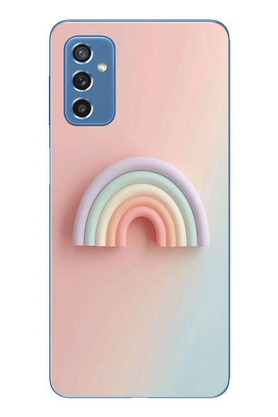 Le Balvo Samsung Galaxy M52 Uyumlu Gökkuşağı Pastel Baskılı Silikon Kılıf
