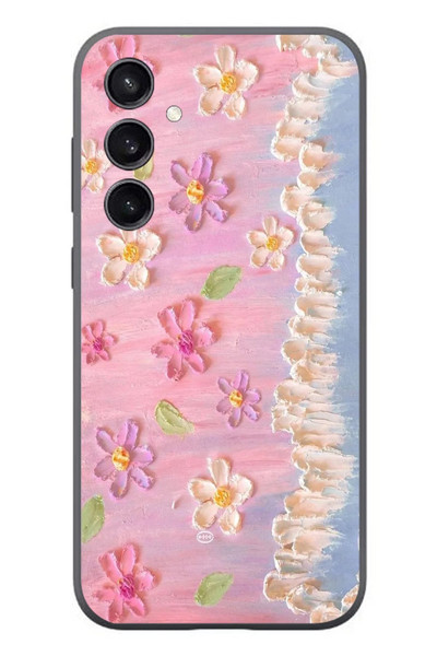 Le Balvo Samsung Galaxy S23 Uyumlu Çiçek Dalgaları Baskılı Silikon Kılıf