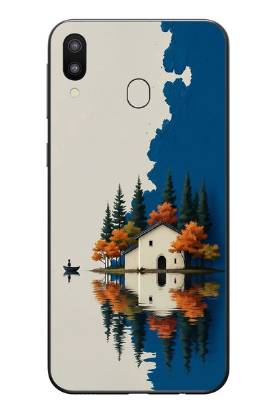 Le Balvo Samsung Galaxy M20 Uyumlu Sonbahar Evi Baskılı Silikon Kılıf
