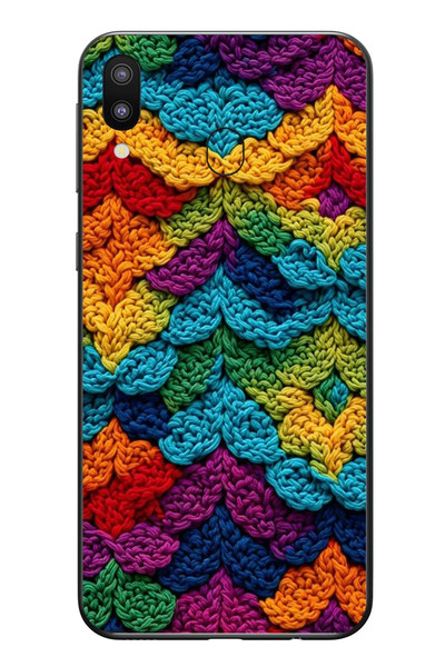 Le Balvo Samsung Galaxy M31 Uyumlu Renkli Örgüler Baskılı Silikon Kılıf