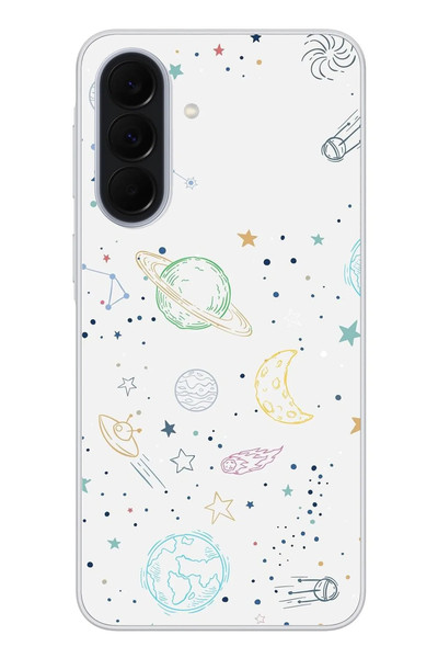 Le Balvo Samsung Galaxy A37 Uyumlu Uzay Yolculuğu Baskılı Silikon Kılıf