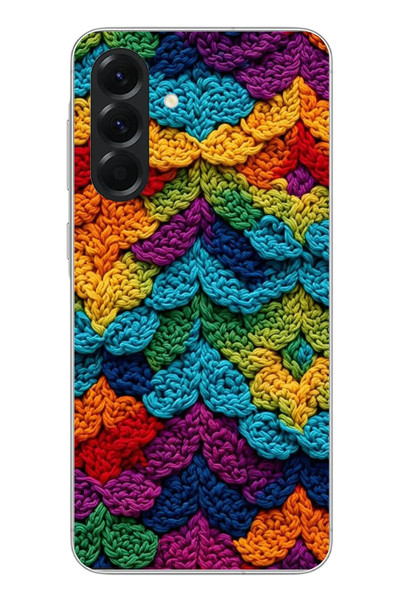 Le Balvo Samsung Galaxy A56 Uyumlu Renkli Örgüler Baskılı Silikon Kılıf