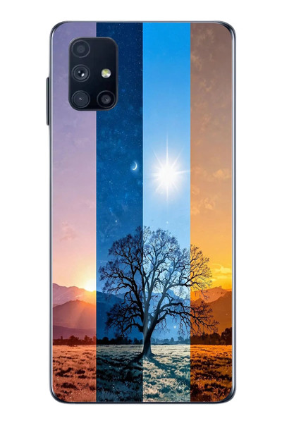 Le Balvo Samsung Galaxy M51 Uyumlu Gündoğumu Mevsimi Baskılı Silikon Kılıf