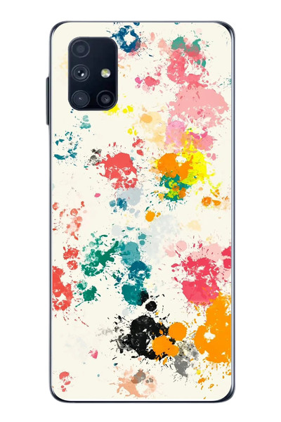 Le Balvo Samsung Galaxy M51 Uyumlu Renkli Boyalar Baskılı Silikon Kılıf