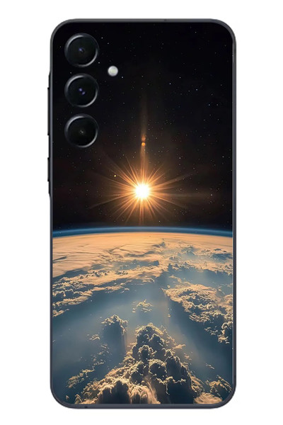 Le Balvo Samsung Galaxy A55 Uyumlu Uzay Günbatımı Baskılı Silikon Kılıf