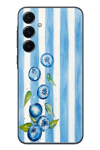 Le Balvo Samsung Galaxy A55 Uyumlu Yaban Mersinleri Baskılı Silikon Kılıf