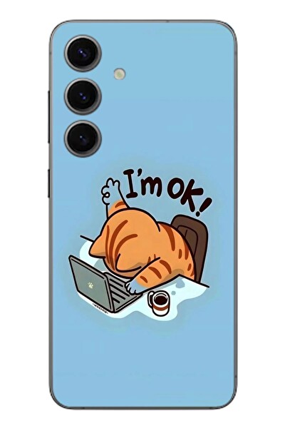 Le Balvo Samsung Galaxy S24 Uyumlu l'M Ok Baskılı Silikon Kılıf