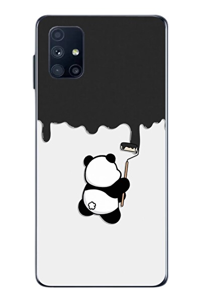Le Balvo Samsung Galaxy M51 Uyumlu Boyacı Panda Baskılı Silikon Kılıf