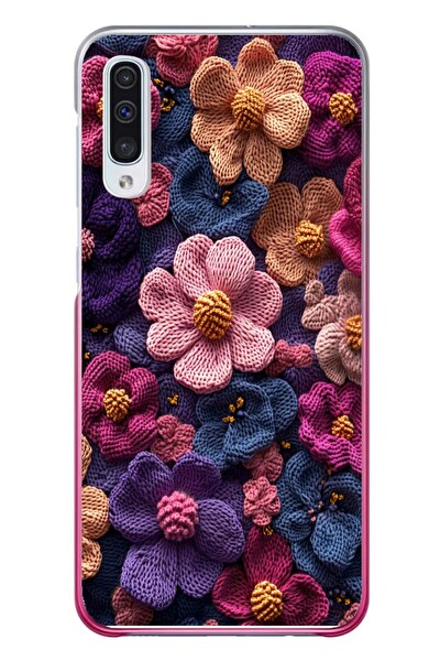 Le Balvo Samsung Galaxy A50 Uyumlu Çiçek Örgüsü Baskılı Silikon Kılıf