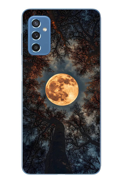 Le Balvo Samsung Galaxy M52 Uyumlu Ay Gökyüzü Baskılı Silikon Kılıf
