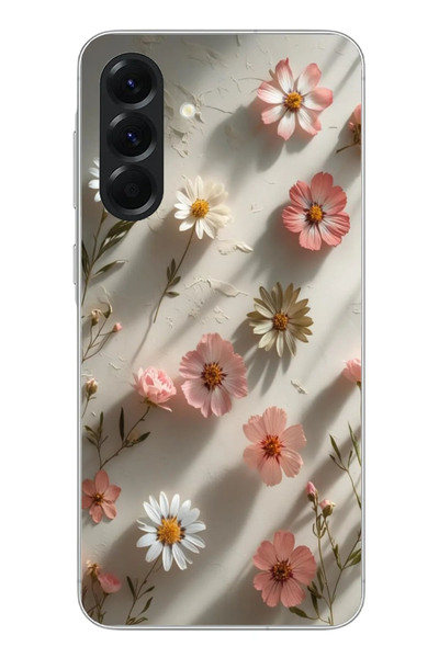 Le Balvo Samsung Galaxy A56 Uyumlu Papatya Çiçekleri Baskılı Silikon Kılıf