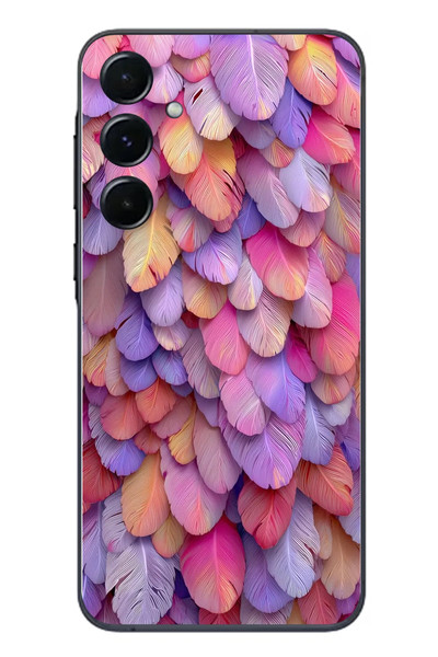 Le Balvo Samsung Galaxy A55 Uyumlu Tüylü Kalpler Baskılı Silikon Kılıf