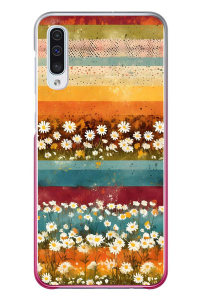 Le Balvo Samsung Galaxy A50 Uyumlu Çiçek Katmanları Baskılı Silikon Kılıf