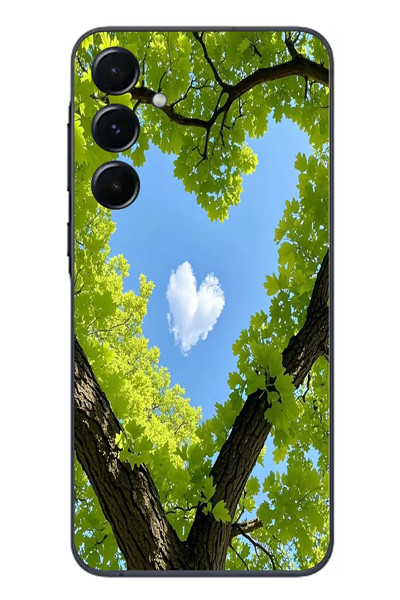 Le Balvo Samsung Galaxy A55 Uyumlu Kalpli Ağaç Baskılı Silikon Kılıf