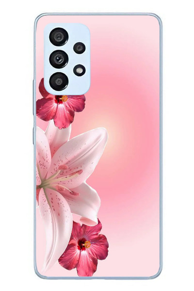 Le Balvo Samsung Galaxy A53 Uyumlu Tematik Çiçek Baskılı Silikon Kılıf