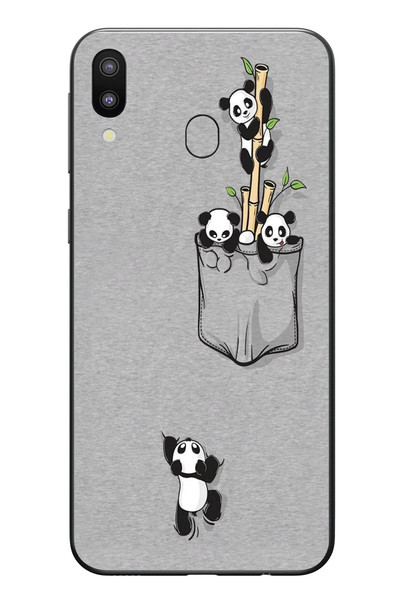 Le Balvo Samsung Galaxy M20 Uyumlu Cepli Panda Baskılı Silikon Kılıf