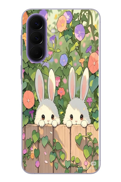 Le Balvo Samsung Galaxy A57 Uyumlu Tavşan Kardeşler Baskılı Silikon Kılıf