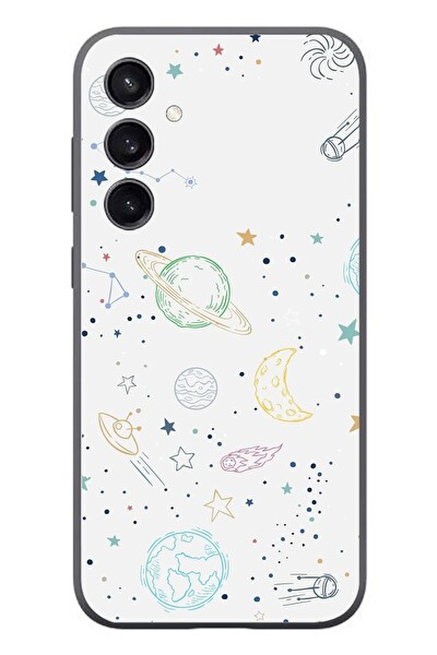 Le Balvo Samsung Galaxy S23 Uyumlu Uzay Yolculuğu Baskılı Silikon Kılıf