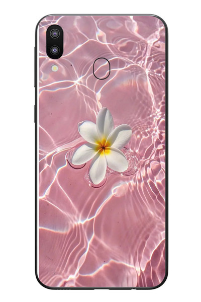 Le Balvo Samsung Galaxy M20 Uyumlu Dalgalı Papatya Baskılı Silikon Kılıf